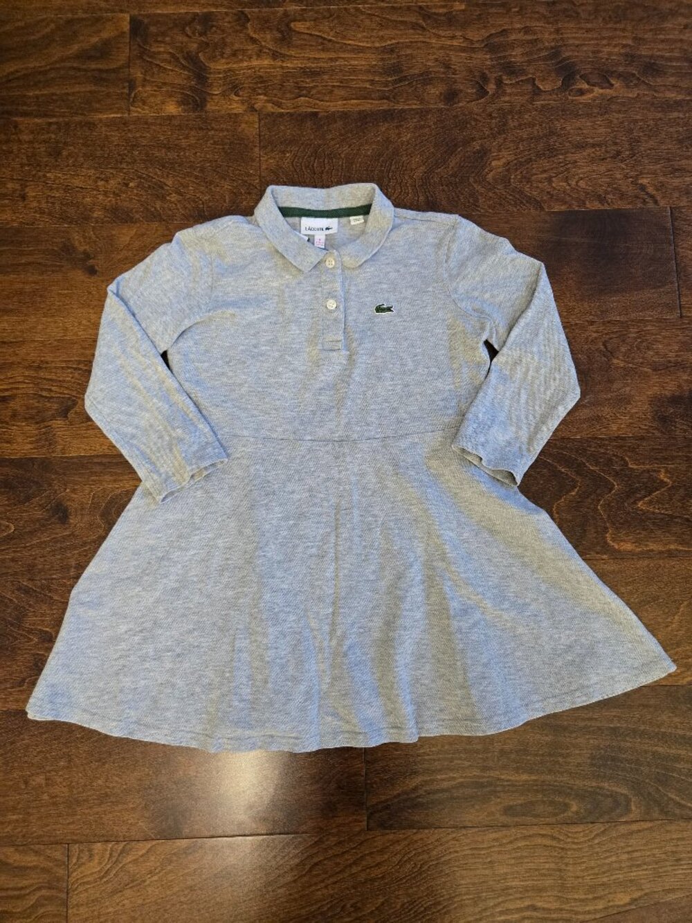 Lacoste Girls' Long Sleeve Stretch Piqué Polo Dress Size 6 (116 cm/ 46 inches)